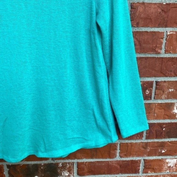 Soft Surroundings Womens Meidum Turquoise Mint  Zipper Back Long Sleeve Top - Picture 2 of 11